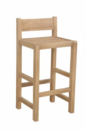 Sedona Bar Chair, 37 H x18 W x 16 L, Crafted in Raw Teak, Arrives in 5 - 9 Working Days & Delivered Free.