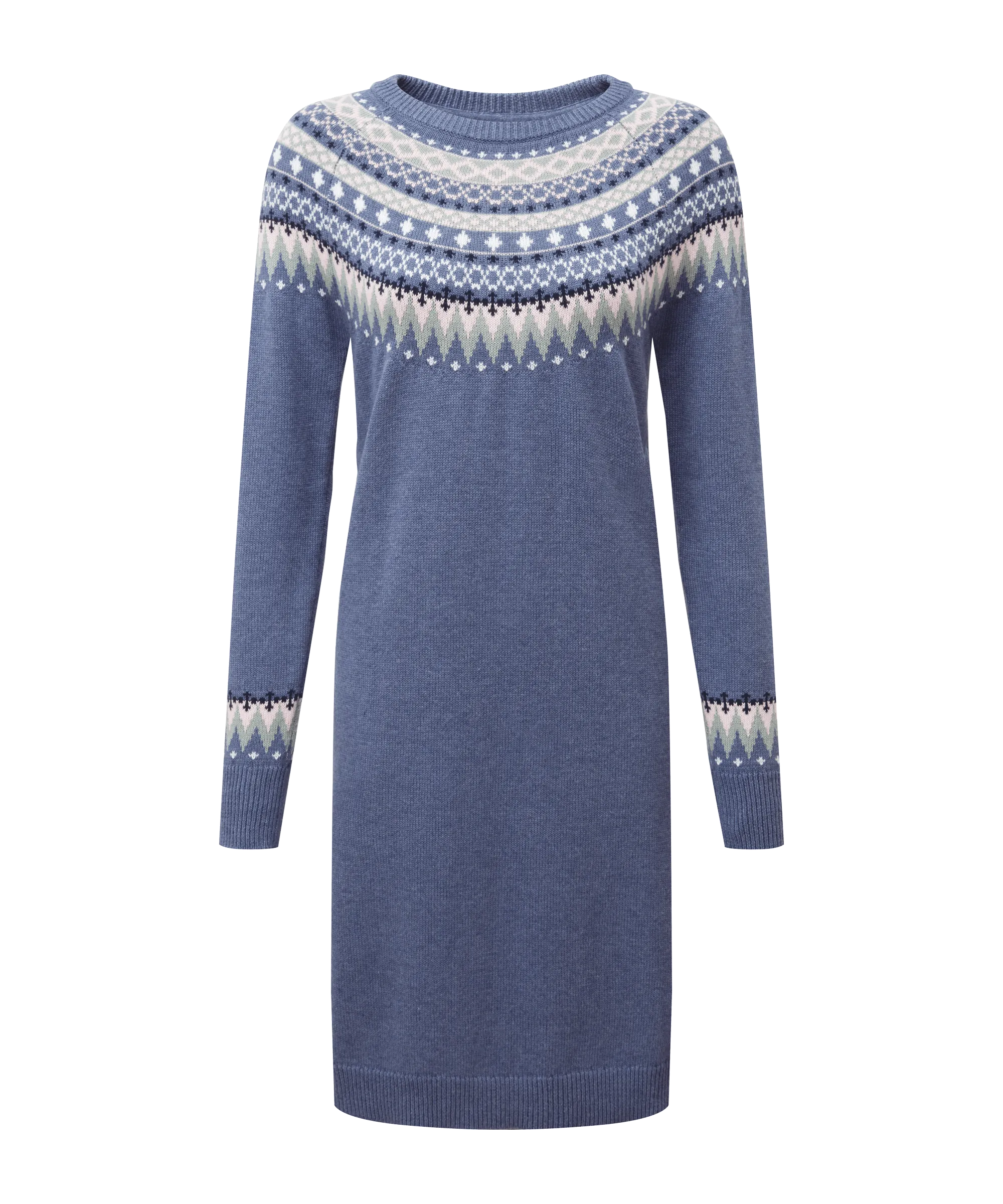 Shetland Fairisle Dress - Slate Blue Fairisle