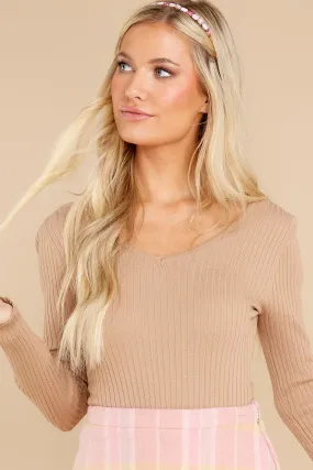 Sincerely With Love Taupe Bodysuit