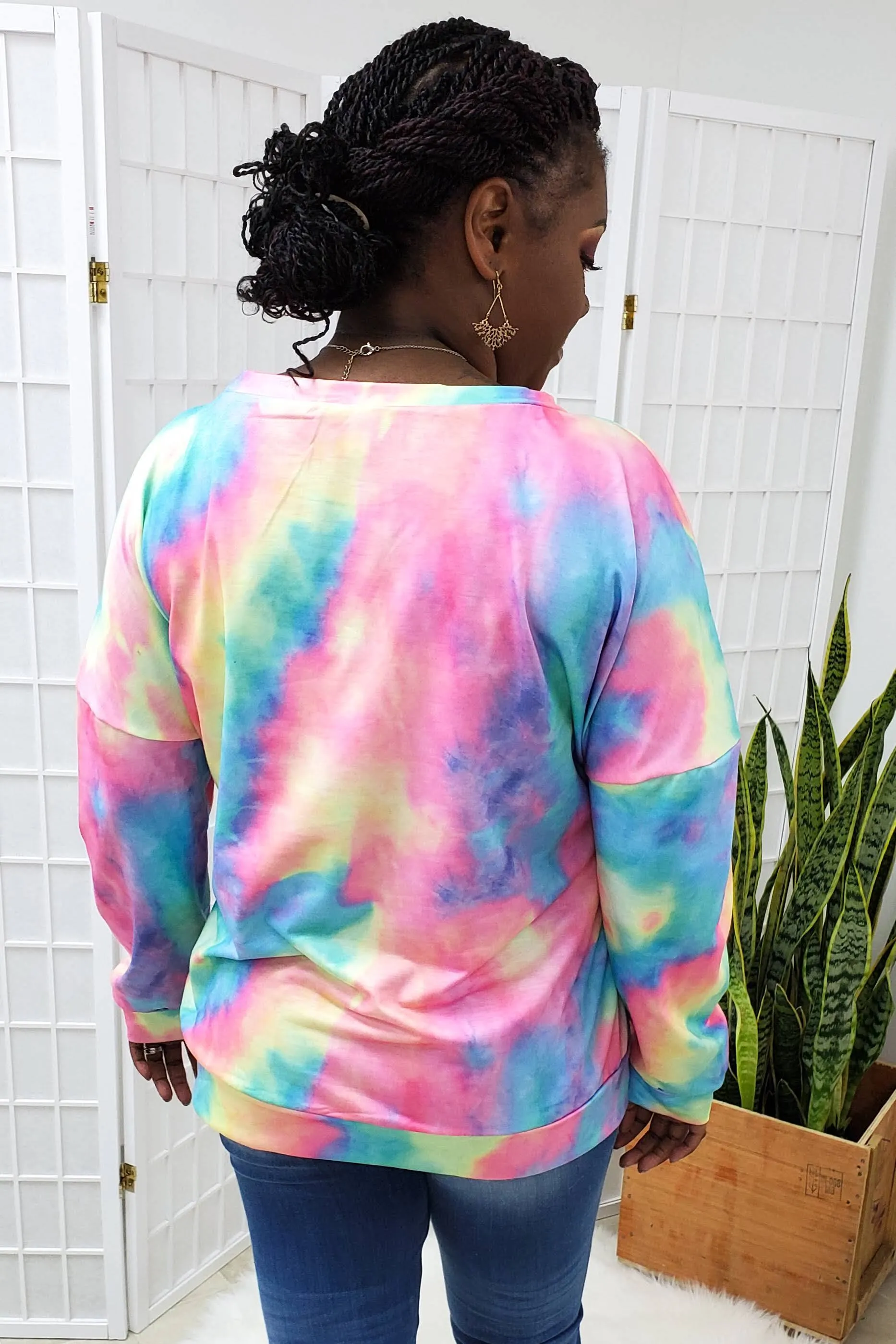 Skyla Pink Tie-Dye Top