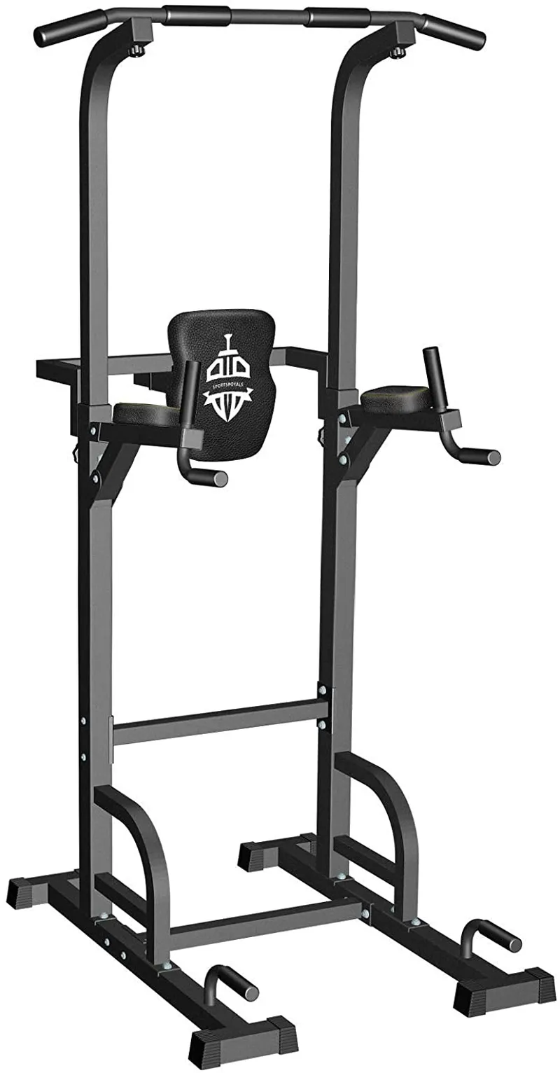 Sportsroyals Power Tower Dip Station Pull Up Bar for Home Gym Strength Training Workout Equipment, 400LBS.