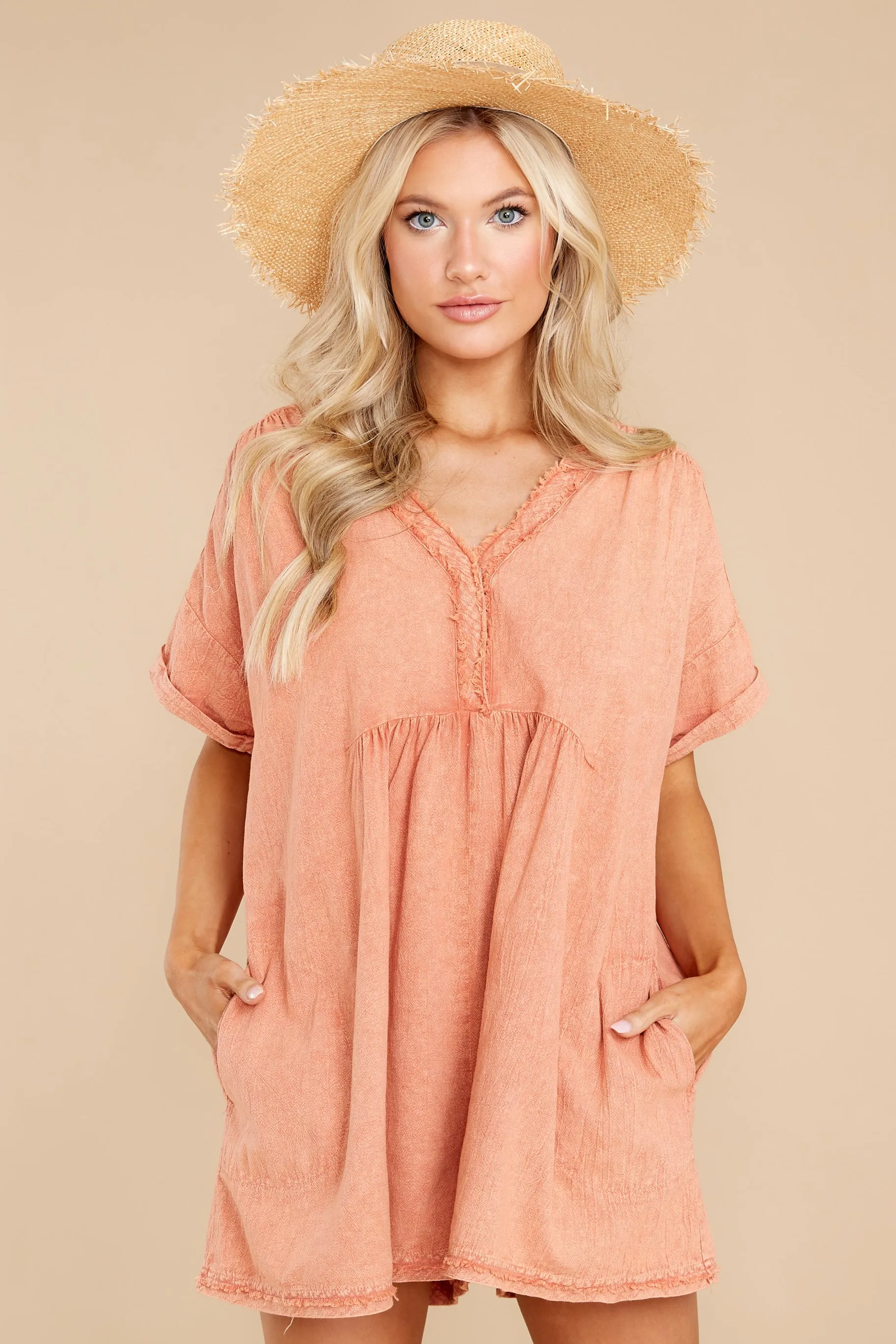 Tuscan Nights Apricot Romper