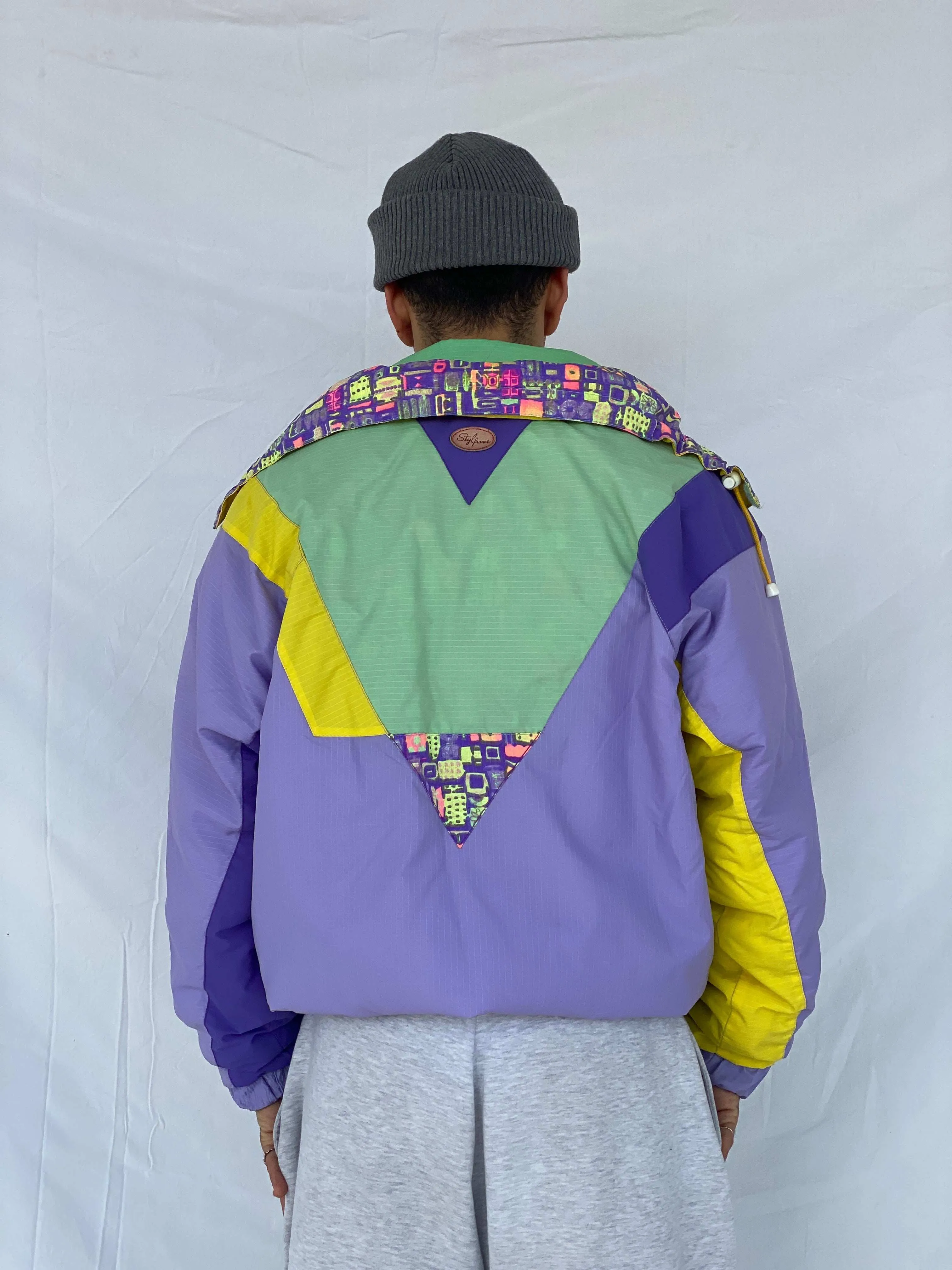 Vintage 80s STYLFRANCE Lavender Puffer Ski Jacket - Size L