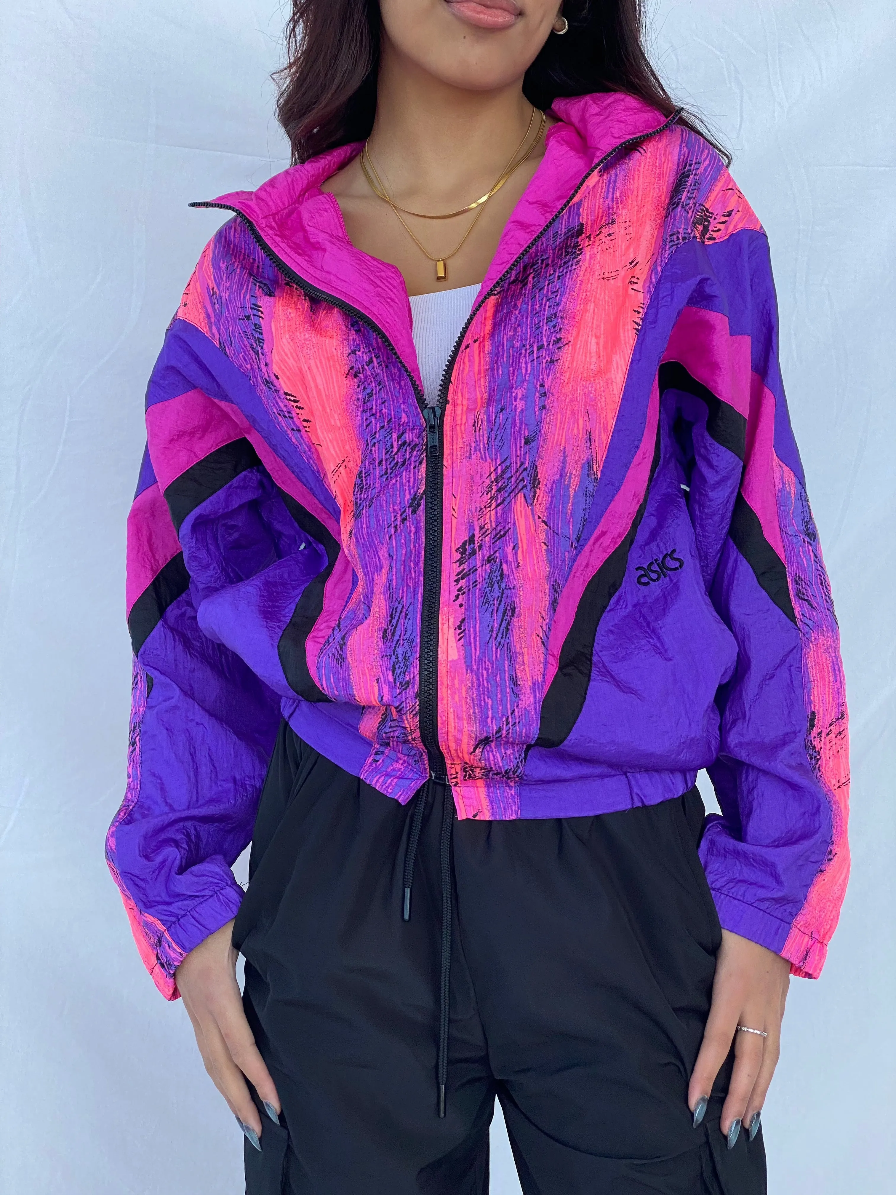 Vintage 90s ASICS Windbreaker Jacket