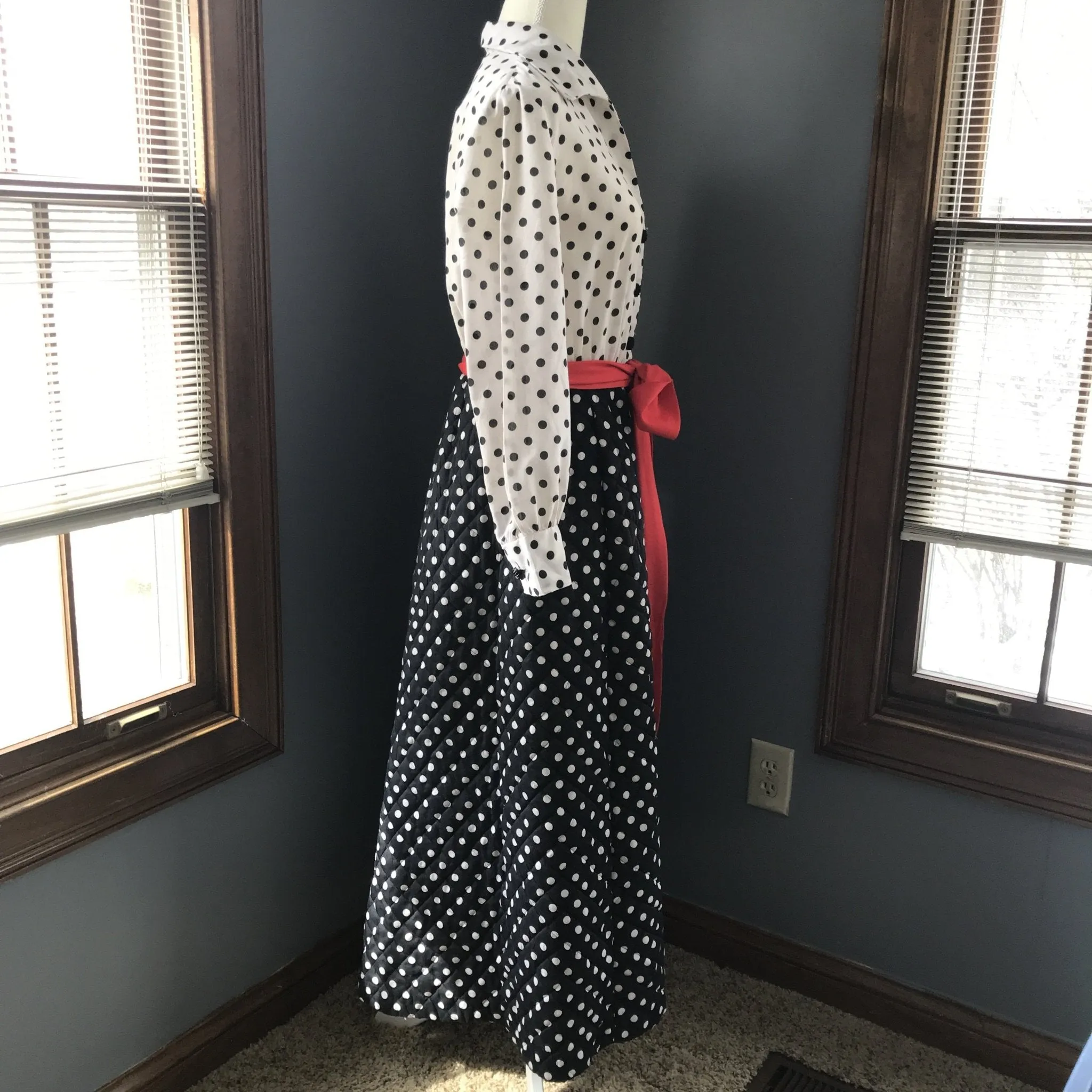 Vintage Polka Dot Rockabilly Lounge Gown for Saks Fifth Avenue.