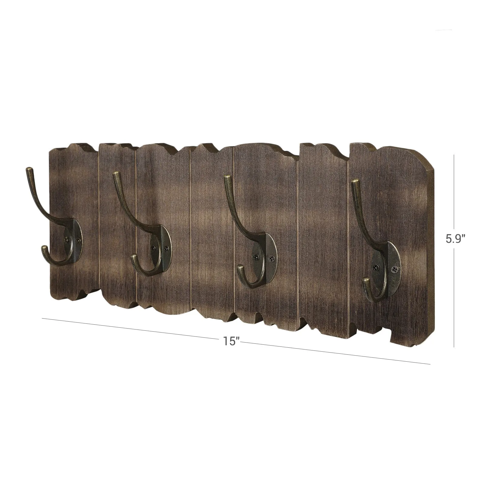 Wall Mounted Coat Rack with 4 Double Hooks