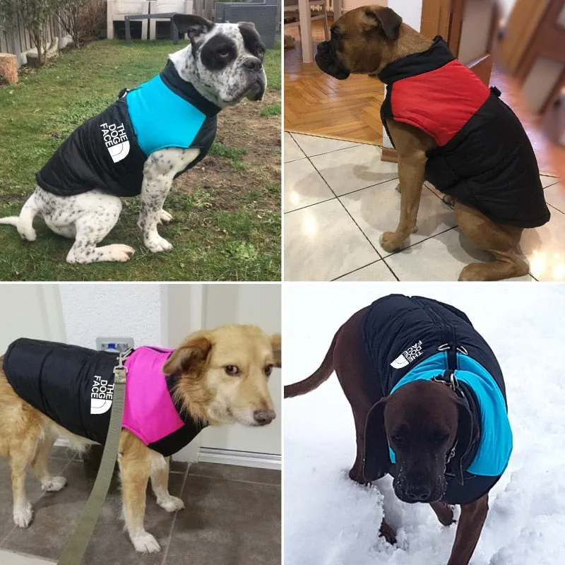 Waterproof Dog Clothes Pet Coat Winter Warm Vest Padded Zipper Jacket Dog Clothing for Small Medium Big Dogs The Dog Face Outfit