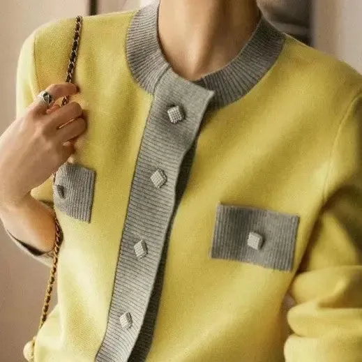 Winter Wool Cashmere Contrast Colour Sweater