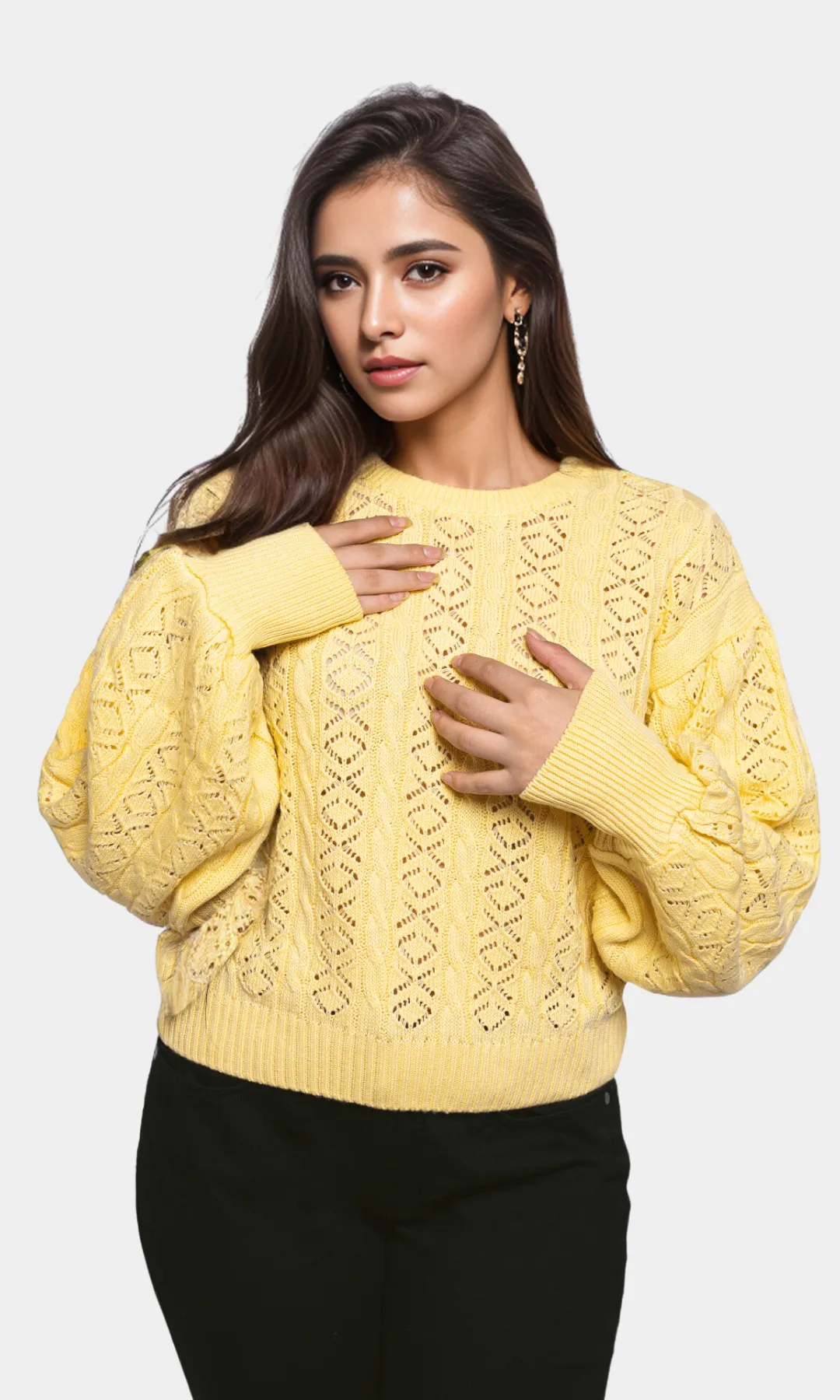 Women - Pullover "knitwear" - Yellow