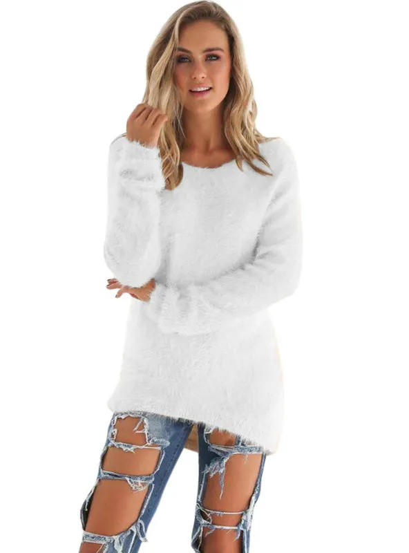 Women's O-Neck Sweater Female Hedging Loose Pullover