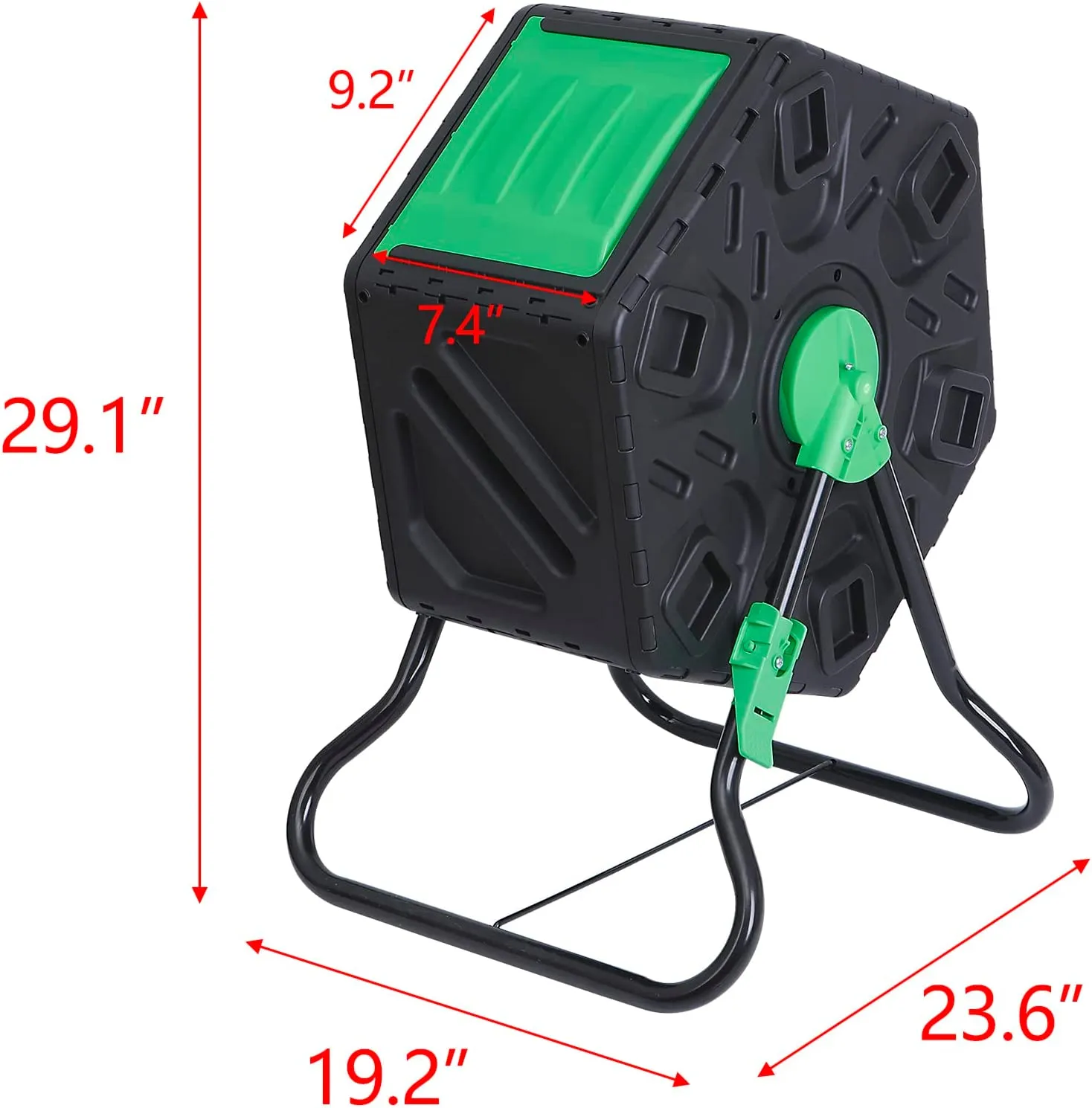 ZENY™  Compost Tumbler All-Season Heavy-Duty Outdoor BPA Free Large Composter Bin w/Sliding Door and Solid Steel Frame (18.5 & 37 Gallon)