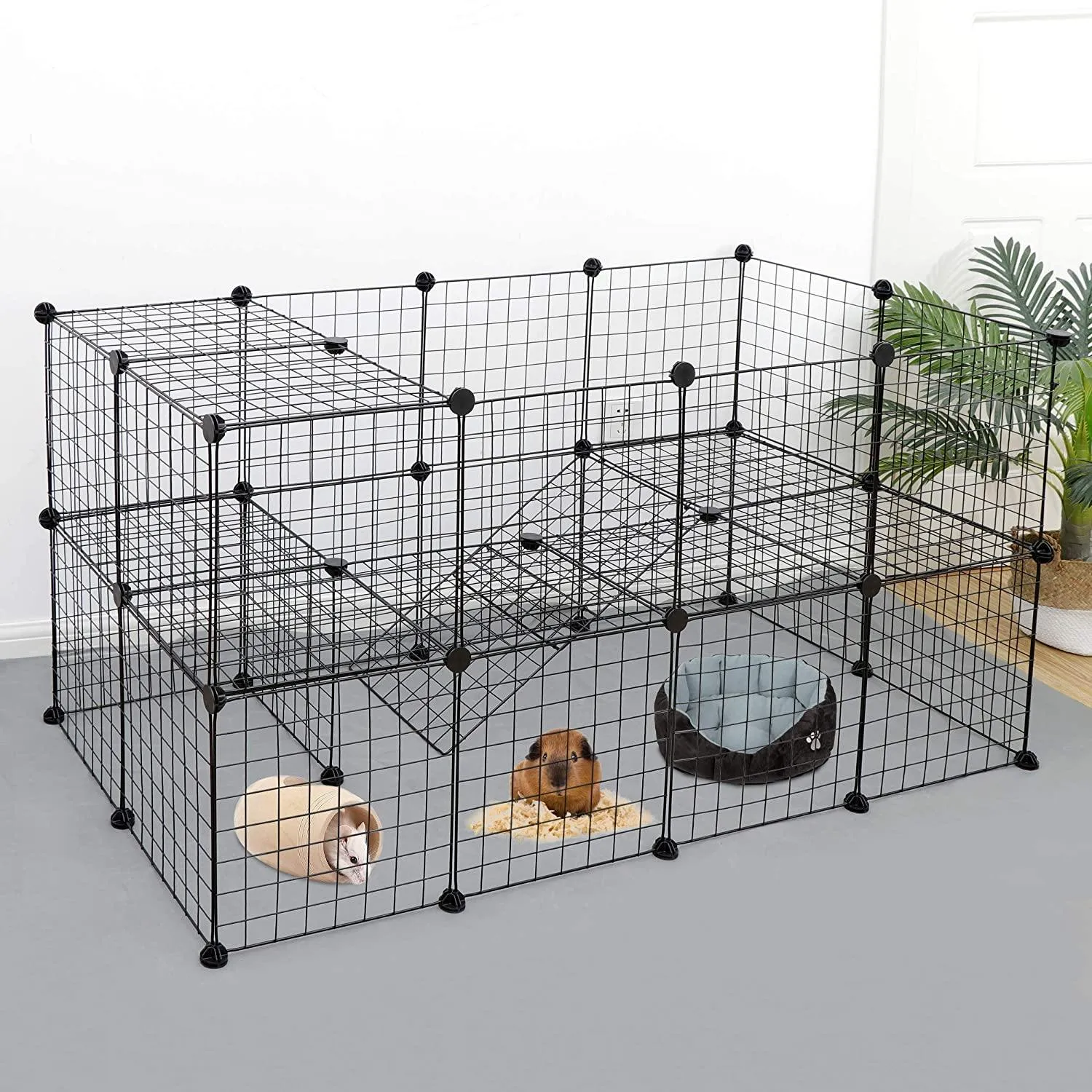 ZENY™ Pet Playpen Small Animals Cage Portable DIY Metal Wire Yard Fence