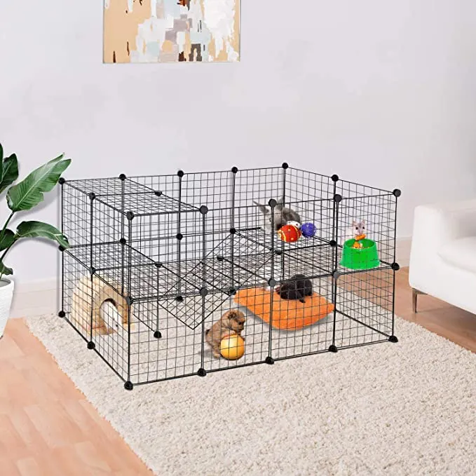 ZENY™ Pet Playpen Small Animals Cage Portable DIY Metal Wire Yard Fence