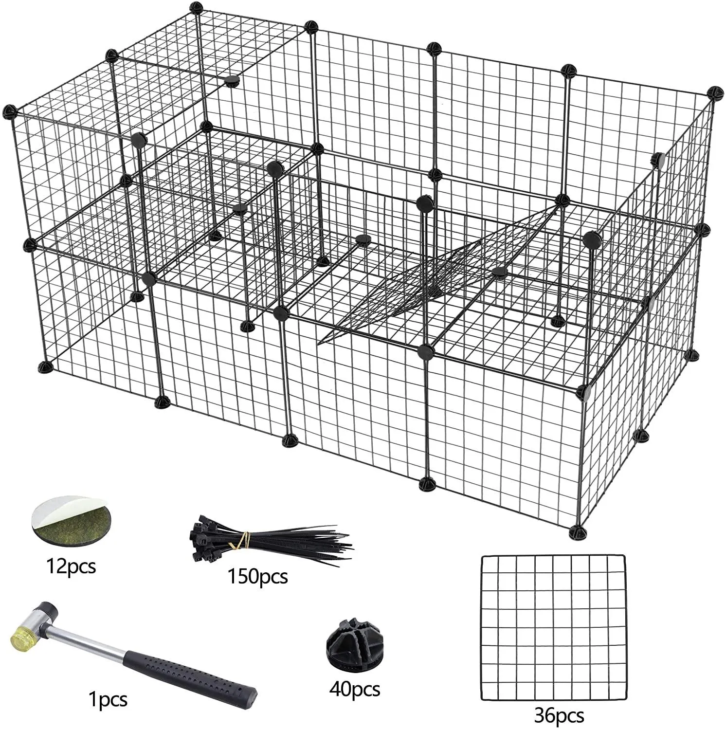 ZENY™ Pet Playpen Small Animals Cage Portable DIY Metal Wire Yard Fence