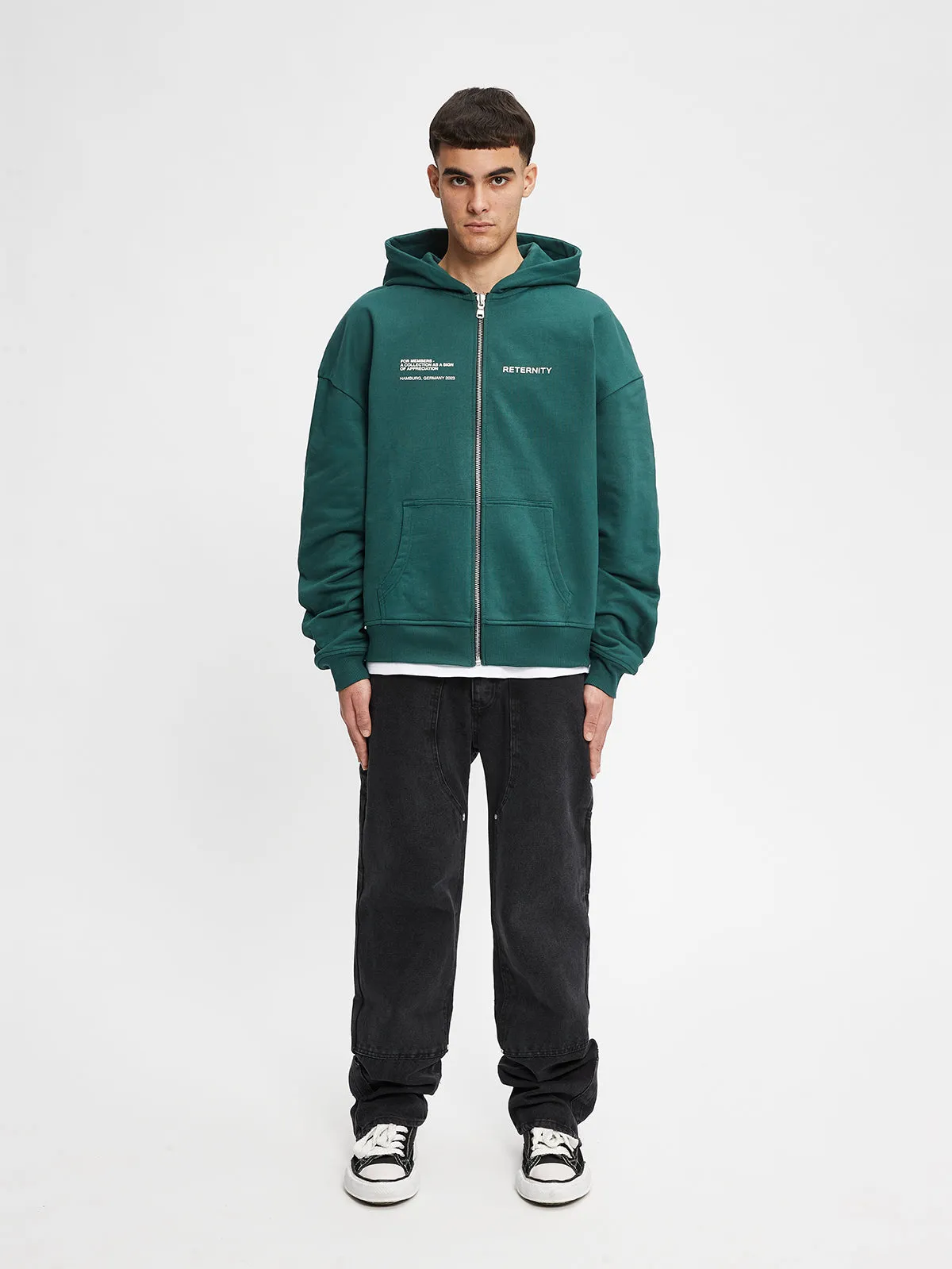 ZIP HOODIE OFFICIAL UNIFORM - GREEN/IVORY