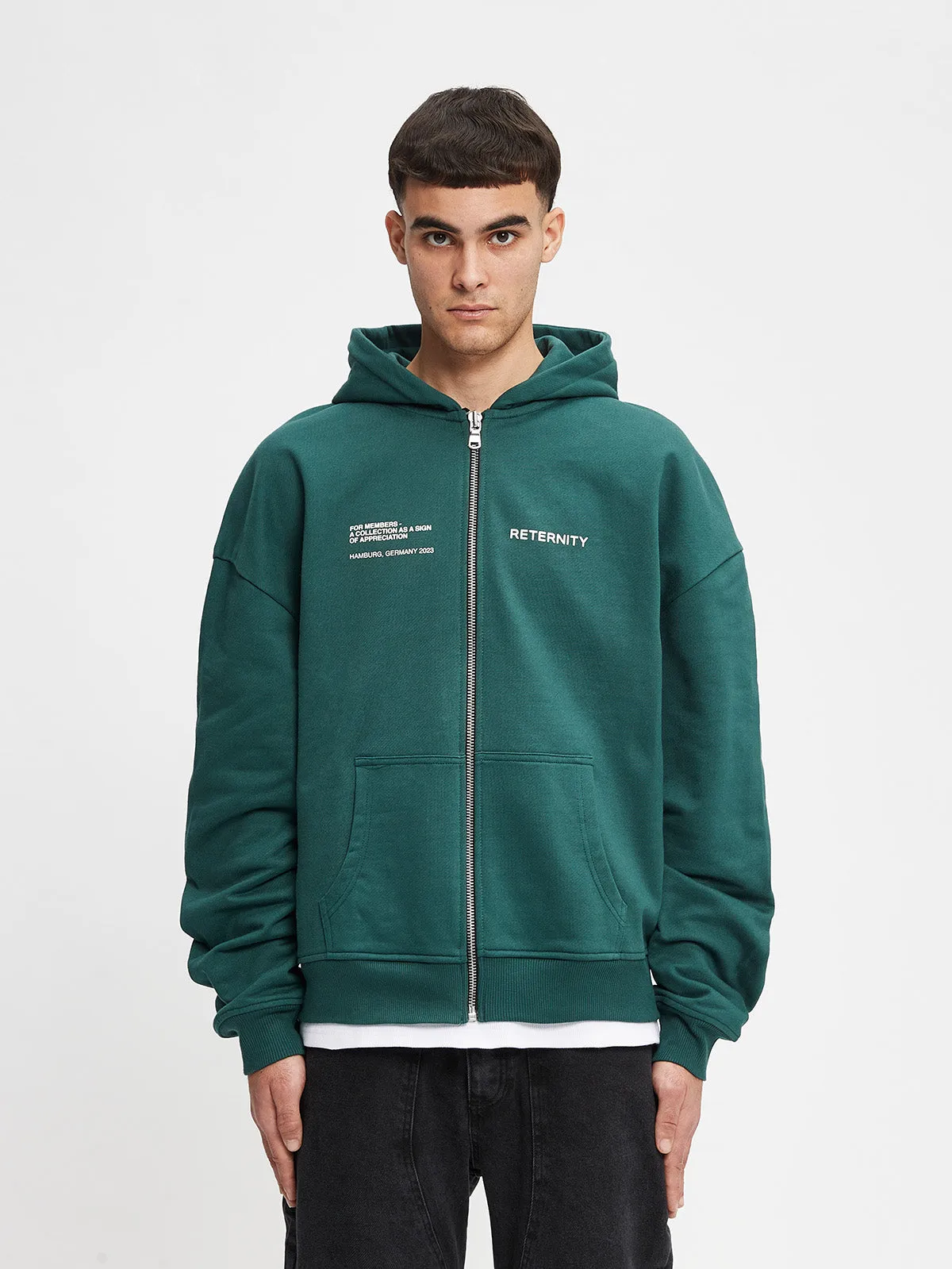 ZIP HOODIE OFFICIAL UNIFORM - GREEN/IVORY