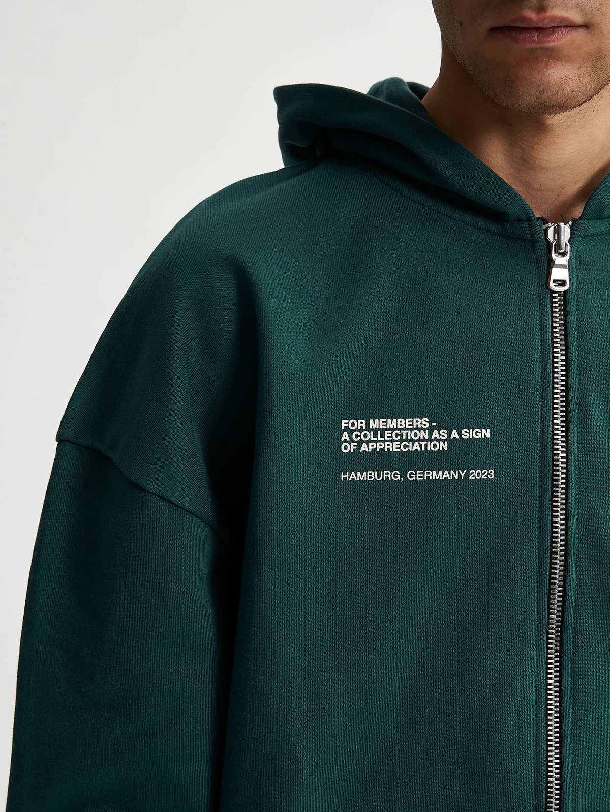 ZIP HOODIE OFFICIAL UNIFORM - GREEN/IVORY