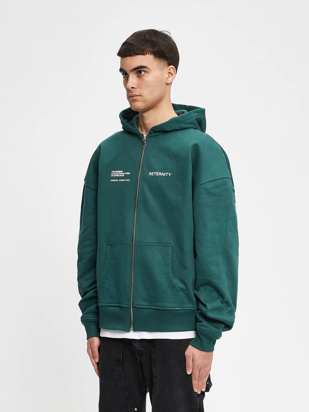 ZIP HOODIE OFFICIAL UNIFORM - GREEN/IVORY