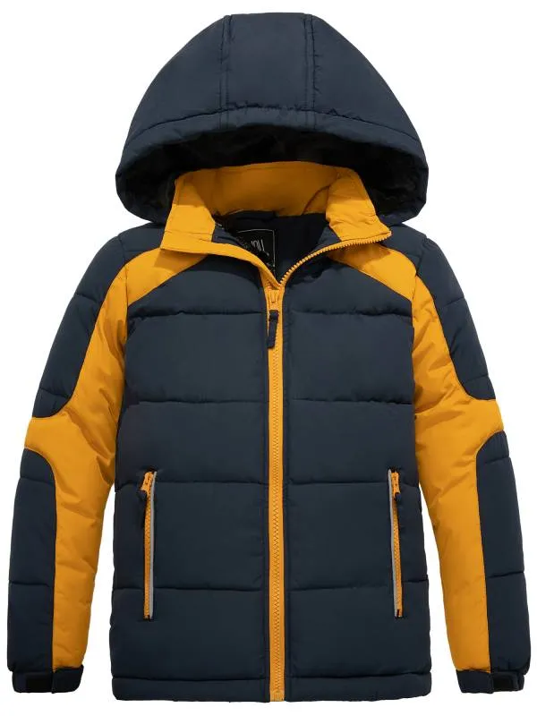 ZSHOW Boy's Hooded Puffer Jacket Fleece Outerwear Coat